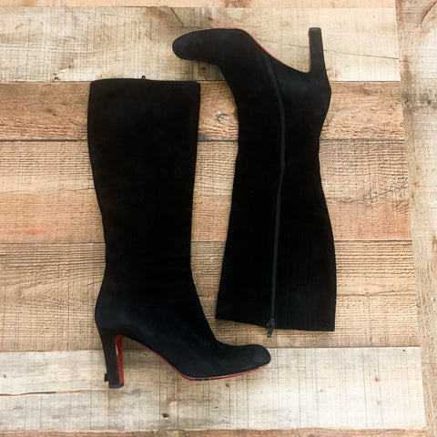 Christian Louboutin Black Suede Boots- Size 39.5 (US 9.5) see notes