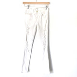 FRAME White Distressed Skinny Jeans- Size 25 (Inseam 27”)