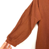 Amaryllis x Ashlee Nichols Rust V Neck Waffle Top- Size ~M (See Notes)