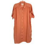 J. Crew Peach Linen Relaxed Fit Shirt Dress- Size XL (sold out online)