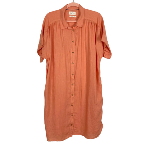 J. Crew Peach Linen Relaxed Fit Shirt Dress- Size XL (sold out online) The Saved Collection J. Crew Peach Linen Relaxed Fit Shirt Dress- Size XL (sold out online) The Saved Collection