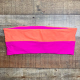 Hazel & Olive Hot Pink/Neon Orange Padded Bandeau Top and Matching Bottom Bikini Set- Size M (sold as set, sold out online)