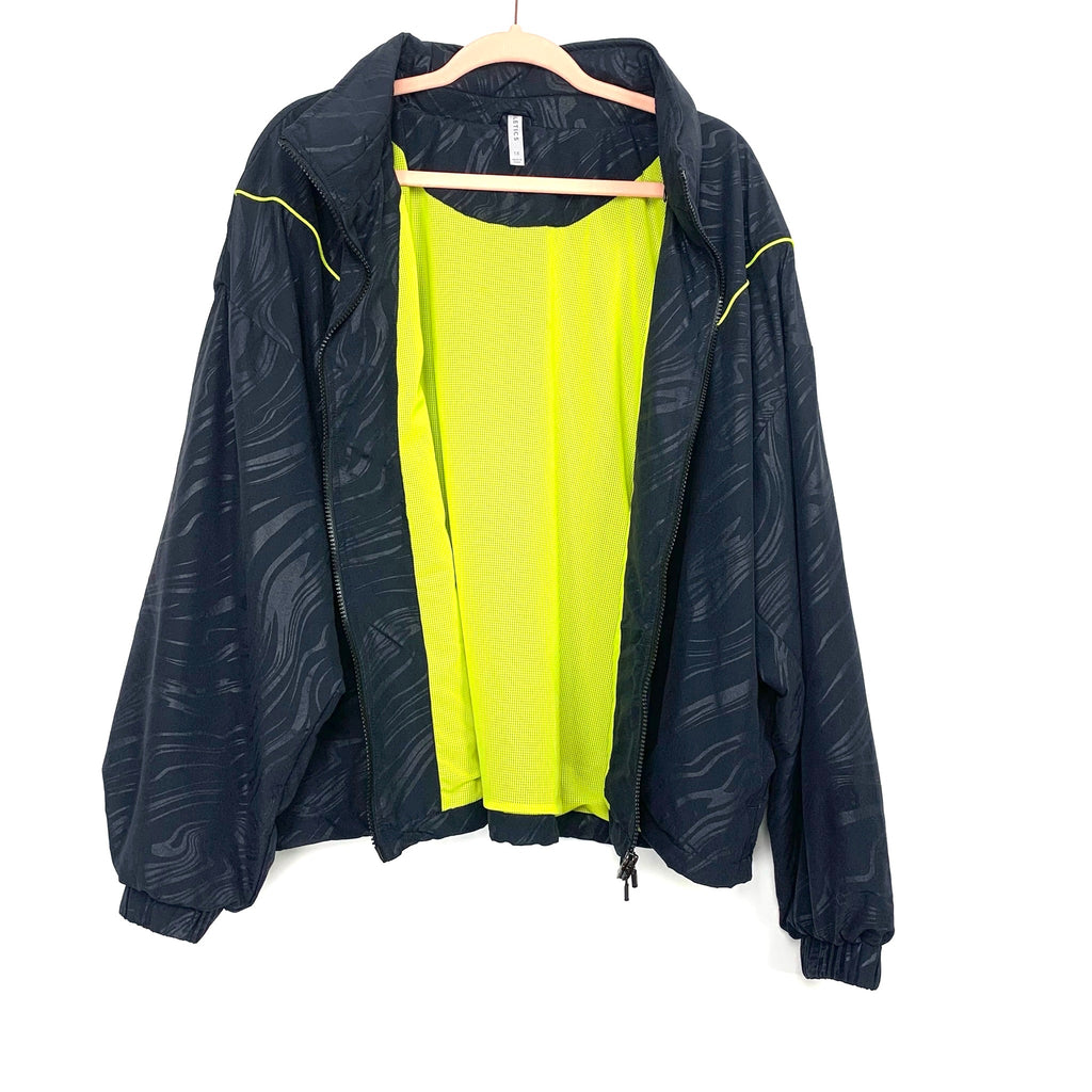 Fabletics Black Yellow Lined Zip Up Jacket- Size 1X – The Saved Collection