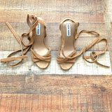 Steve Madden Tan Suede Like Clary Tie Sandals- Size 8.5