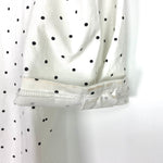 English Factory White with Black Polka Dots Puff Sleeves Top- Size XS (see notes)