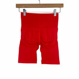 No Brand Red Seamless Fitted Workout Shorts- Size S