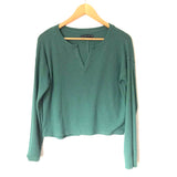Ambercrombie & Fitch Green Ribbed Long Sleeve Top- Size XS