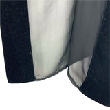 No Brand Black Sheer/Velvet Trim Scarf