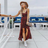 Lush Polka Dot Gathered High/Low Dress- Size S