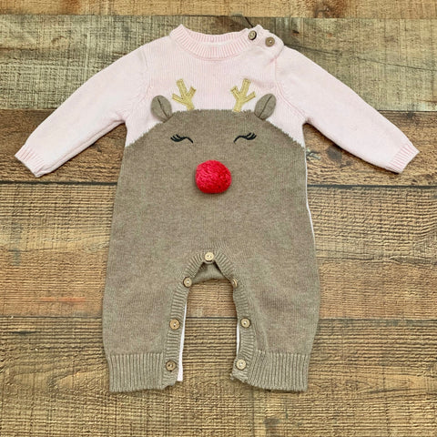 Mudpie Reindeer Knit Outfit- Size ~3M (see notes)