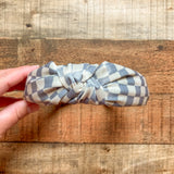 No Brand Blue/White Checkered Top Knot Headband