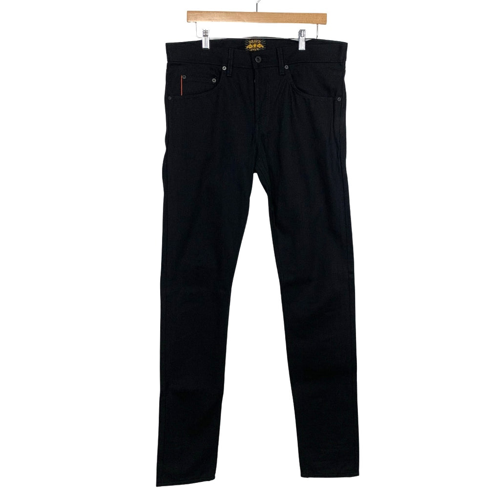 BRAVE STAR Selvage (40W x 34L) USA True Straight Black Jeans