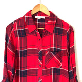 Love Tree Plaid Button Up Top- Size S