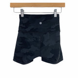 Lululemon Black Camo Fitted 3” Workout Shorts- Size 2