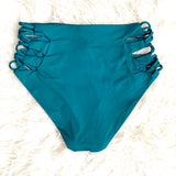 Isabella Rose Green Strappy Side High Waist Bikini Bottoms- Size M (we have matching top)