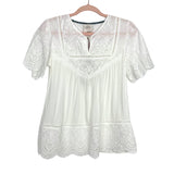 Knox Rose White Crochet Eyelet Top NWT- Size XS