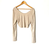 Free People Beach Tan Long Sleeve Crop Top- Size L