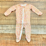 Spearmint Love Pink/Mustard Striped Footie Outfit- Size 3-6M