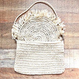 South Beach Frayed Straw Handbag (LIKE NEW)