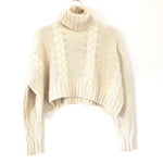Goodnight Macaroon Ivory Thick Cable Knit Crop Box Turtleneck Sweater- Size ~S