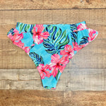 Sporlike Blue Floral Tie Piece Ruffle Bikini Set NWT- Size XL