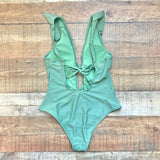 Beach Joy Green Ruffle Padded One Piece- Size M