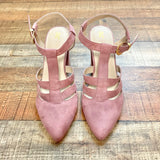 BC Born in California Suede Closed Toe Strappy Block Heel Sandals- Size 9.5 (see notes)