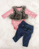 Old Navy Faux Fur Vest- Size 0-3M