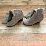 Sole Society Grey Suede Platform Wedge Heel Boots- Size 9