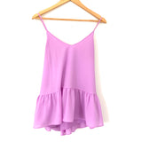 Buddy Love Lilac Criss cross Tank with Peplum Hem- Size M