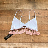Stylish Swimwear Palm Print Tassel Trim Bikini Set NWT- Size M (sold as set)
