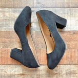 Lane Bryant Black Suede Round Toe Block Heel Pumps- Size 9 (LIKE NEW, sold out online)