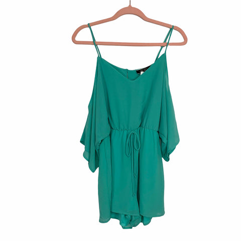 Blue Blush Seafoam Cold Shoulder Romper NWT- Size S