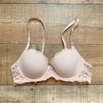 Victoria's Secret Blush Lace Trim Bra- Size 32B