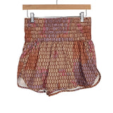 Automet High Waisted Smocked Printed Shorts- Size M