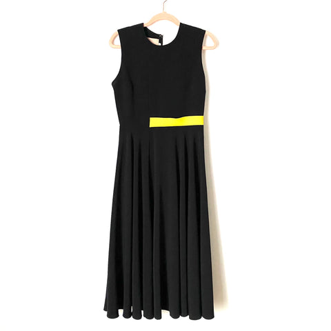 Roksanda Black Colorblock Dress with Neon Waist Stripe- Size 12 (see notes)