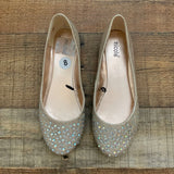 Nicole Selma Glitter and Rhinestone Ballet Flats- Size 8
