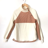 Entro Cream/Tan Quilted Fleece Side Snap Pullover NWT- Size S