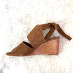 ABLE Suede Slip Ons with Tie Back Wedges- Size 8