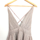 Luxxel Gold Shimmer Deep V Dress- Size S