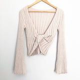 Vestique Light Tan Chenille Ribbed Twist Back- Size S