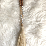 Boutique Tan Tassel Necklace