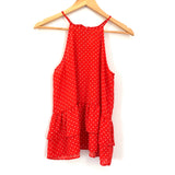 Love & Piece Red and White Polka Dot Tie Back Tank- Size XS