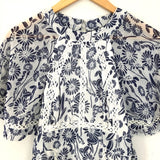ASOS White & Blue Floral Open Back Dress- Size 4