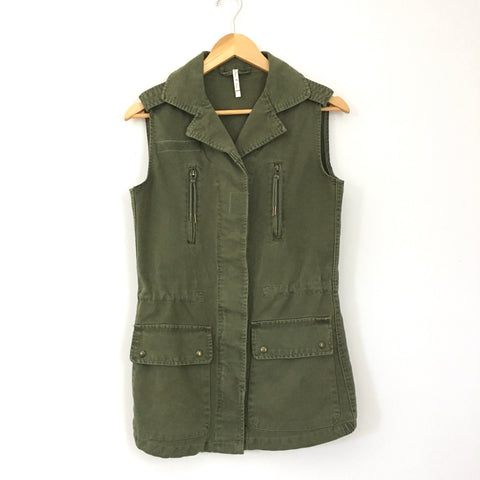 Willow & Clay Olive Military Style Vest- Size XS