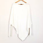 Vici White Ribbed Dolman Sweater with Cinched Waist- Size S