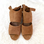 ABLE Suede Slip Ons with Tie Back Wedges- Size 8