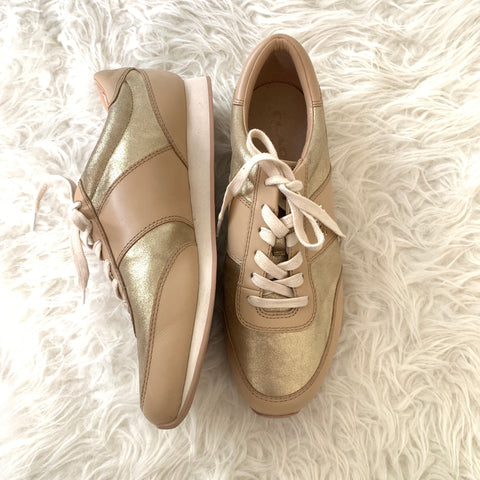 Coach Tan and Gold Sneaker- Size 9