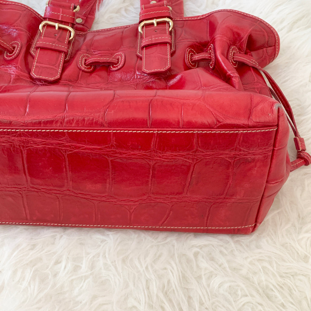 Dooney & Bourke | Bags | Dooney Bourke Red 975 Leather Bag | Poshmark