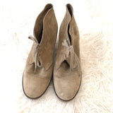 J Crew Beige Suede Bootie Wedge- Size 10 (See notes)